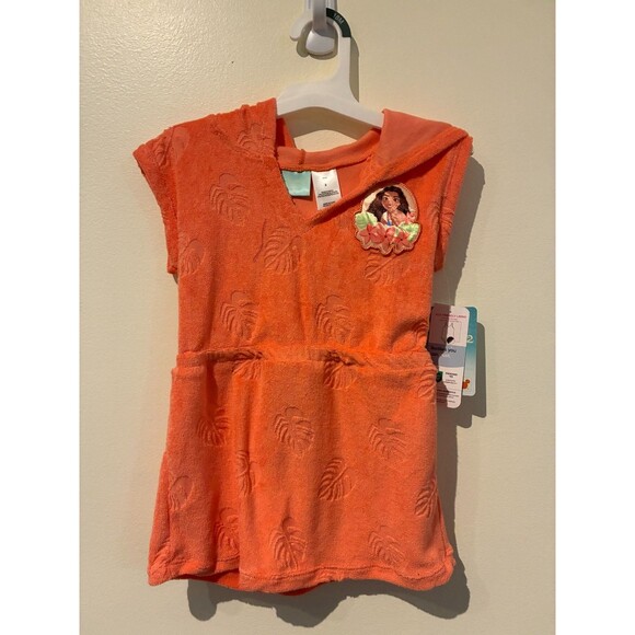 NWT Disney Moana 2 Coral Swim Coverup with Hood - Girls 2 - Picture 1 of 4